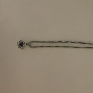 Women Purple 925 Sterling Silver Crown Pendant Necklace